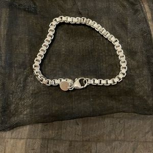 Tiffany & Co classic Venetian link sterling silver bracelet.